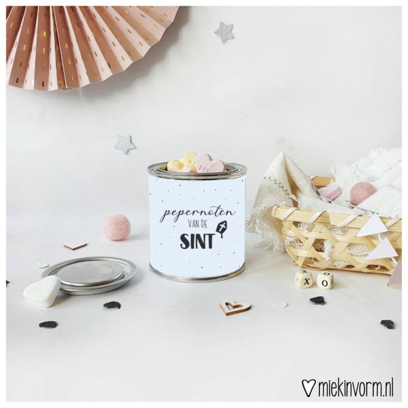 Blikje met wikkel - Pepernoten van Sint