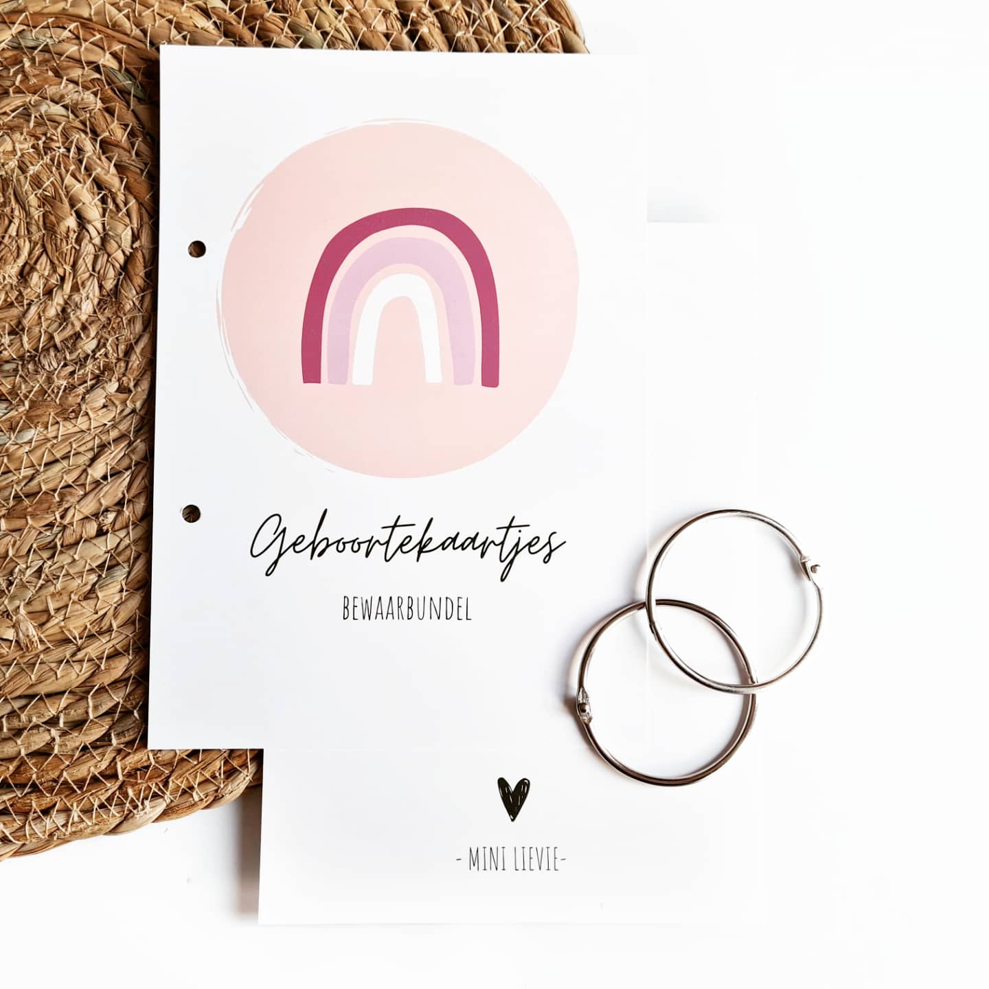 Bewaarbundel geboortekaartjes - Roze