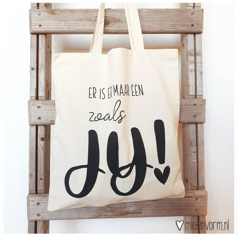 Katoenen tas met tekst