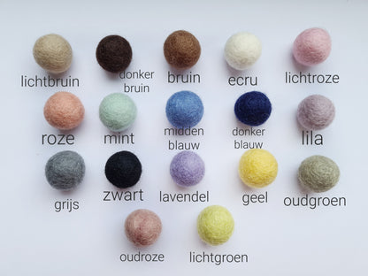 Gekleurde balletjes van vilt Mini Lievie