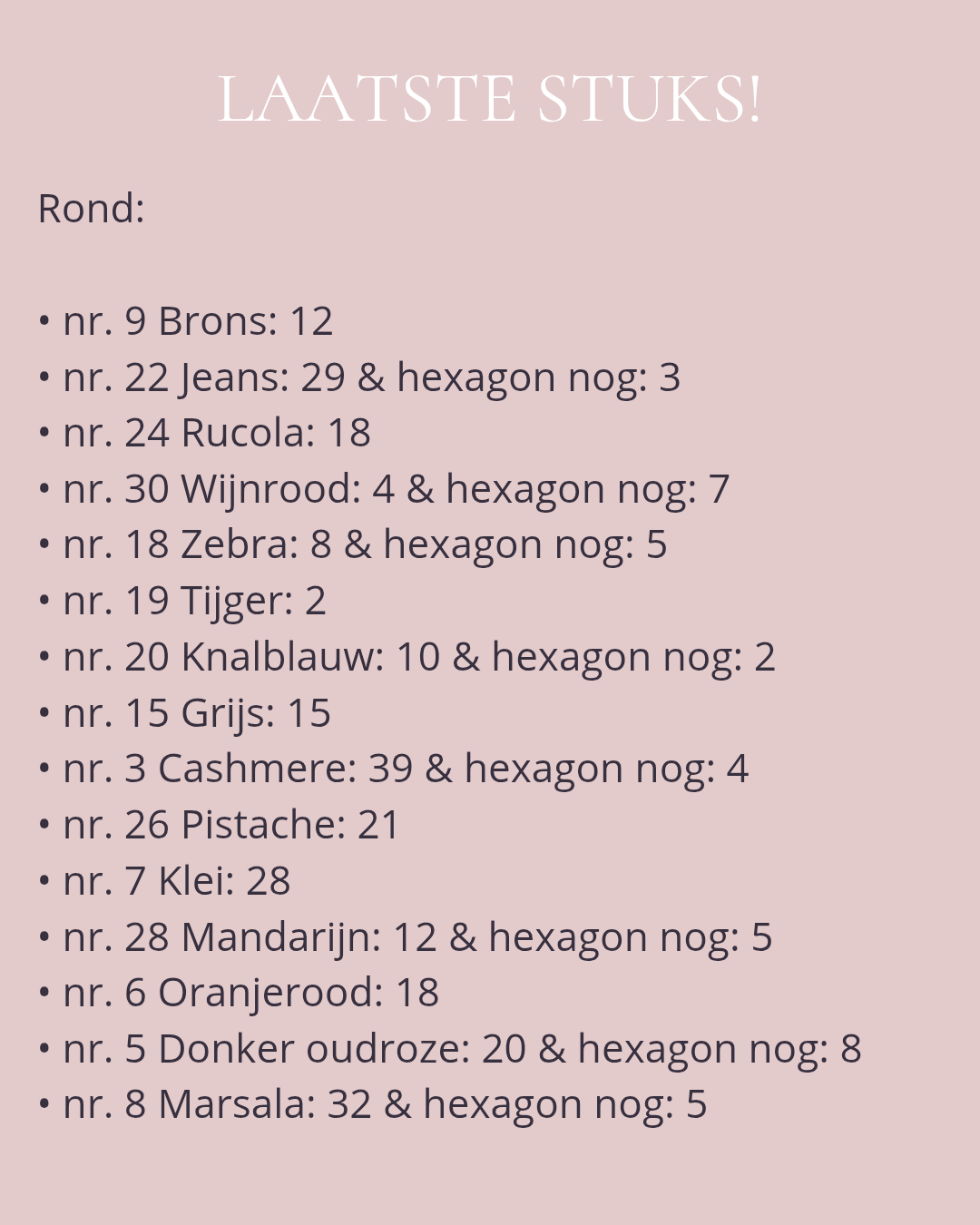 Tashanger met naam