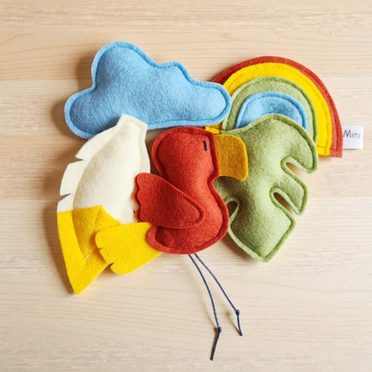 Muziekmobiel vilt | Papegaai