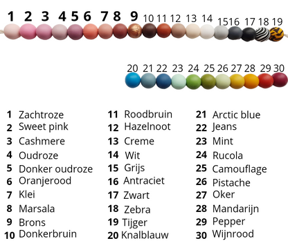 Ronde siliconen kralen van 15 mm Mini Lievie
